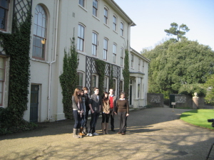 Post-16 students outside Down House, Charles Darwin's home in Kent